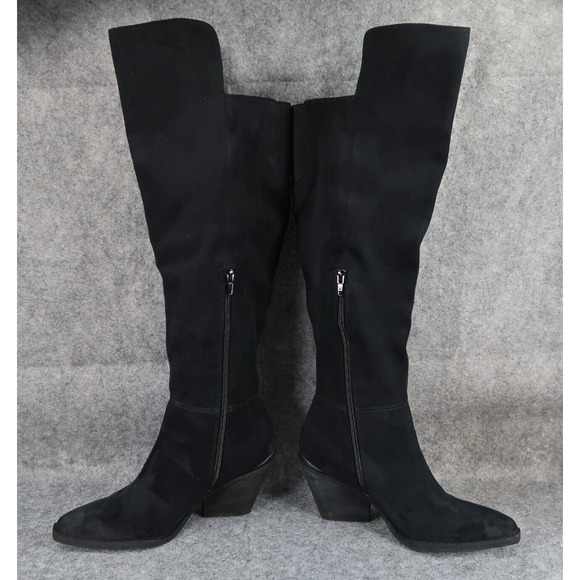 Zodiac Shoes Women 7.5 Boot Tall Western Ronson Fashion Cuban Heel Black OTK Zip - Picture 9 of 16